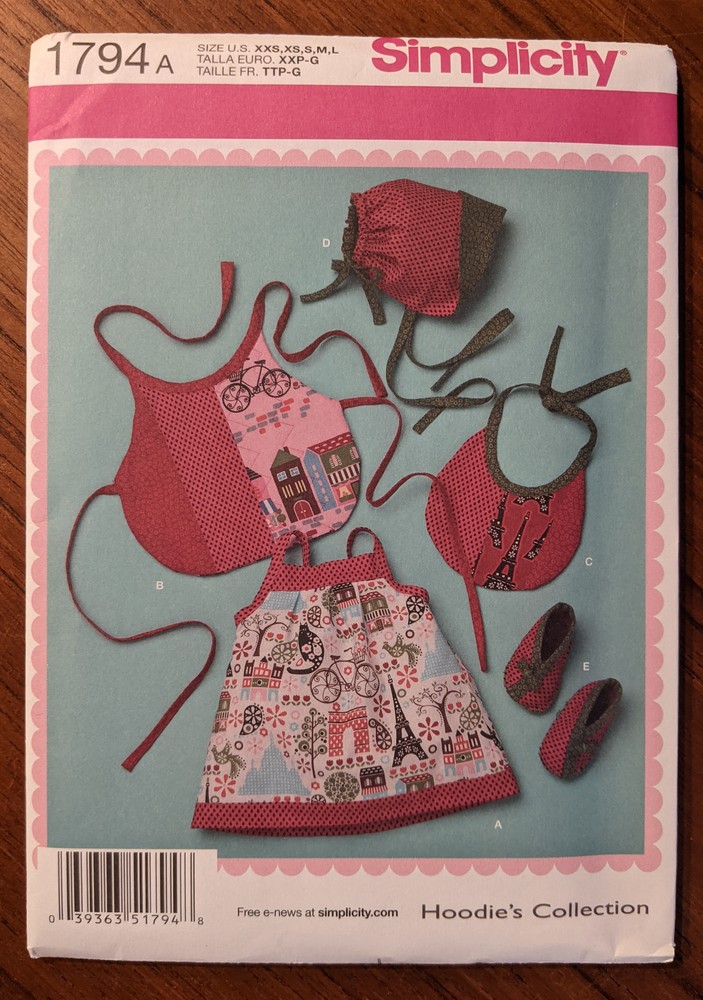 Simplicity Pattern 1794 Babies Outfit XXS - L